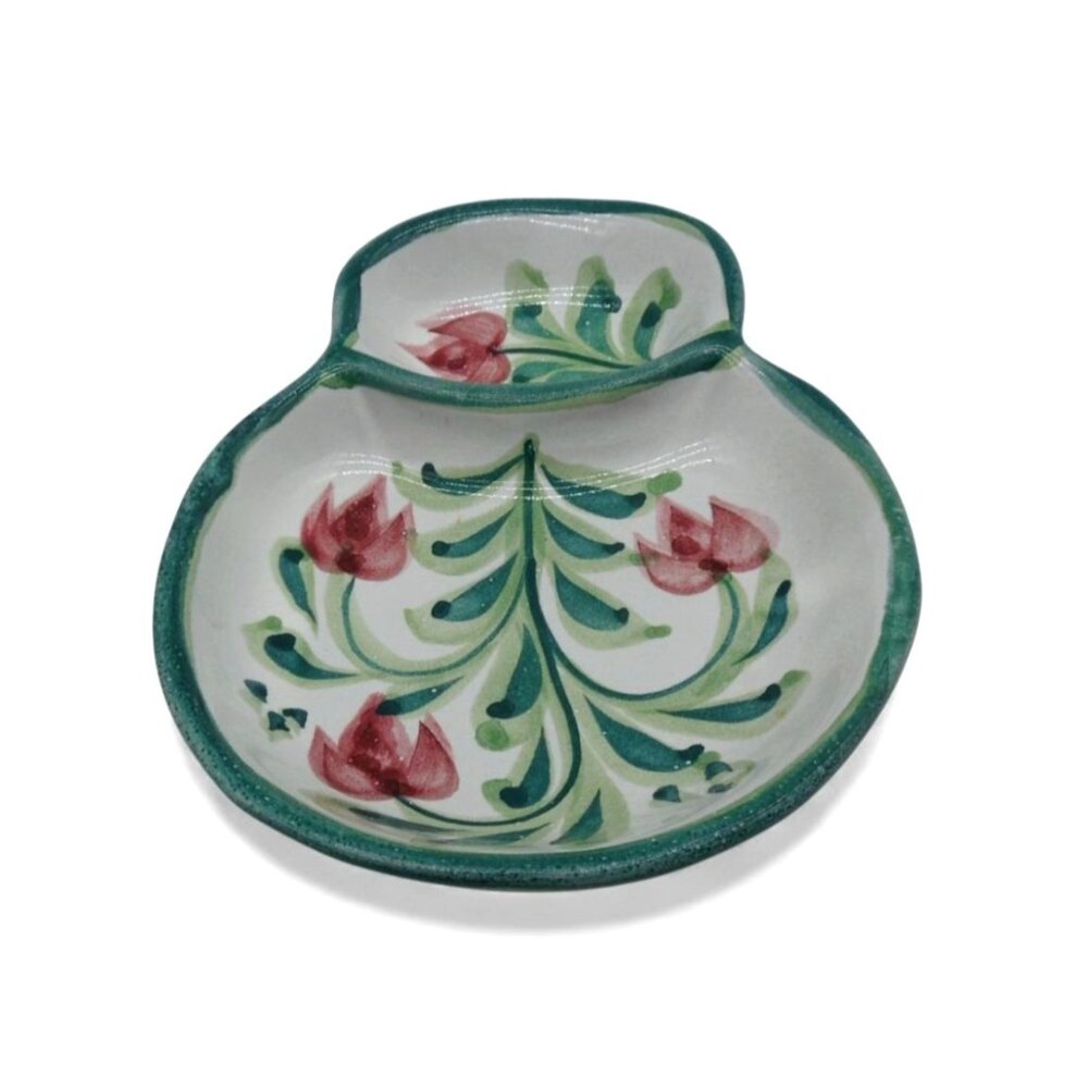 PORCHES Ceramic Spoon Rest Dish Floral Hand-Painted Portugal